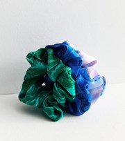 New Look 3 Pack Green Blue and Lilac Agate Scrunchies